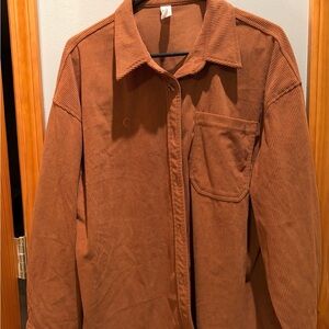 ZYIA Women's Brown Corduroy Button Down Shirt